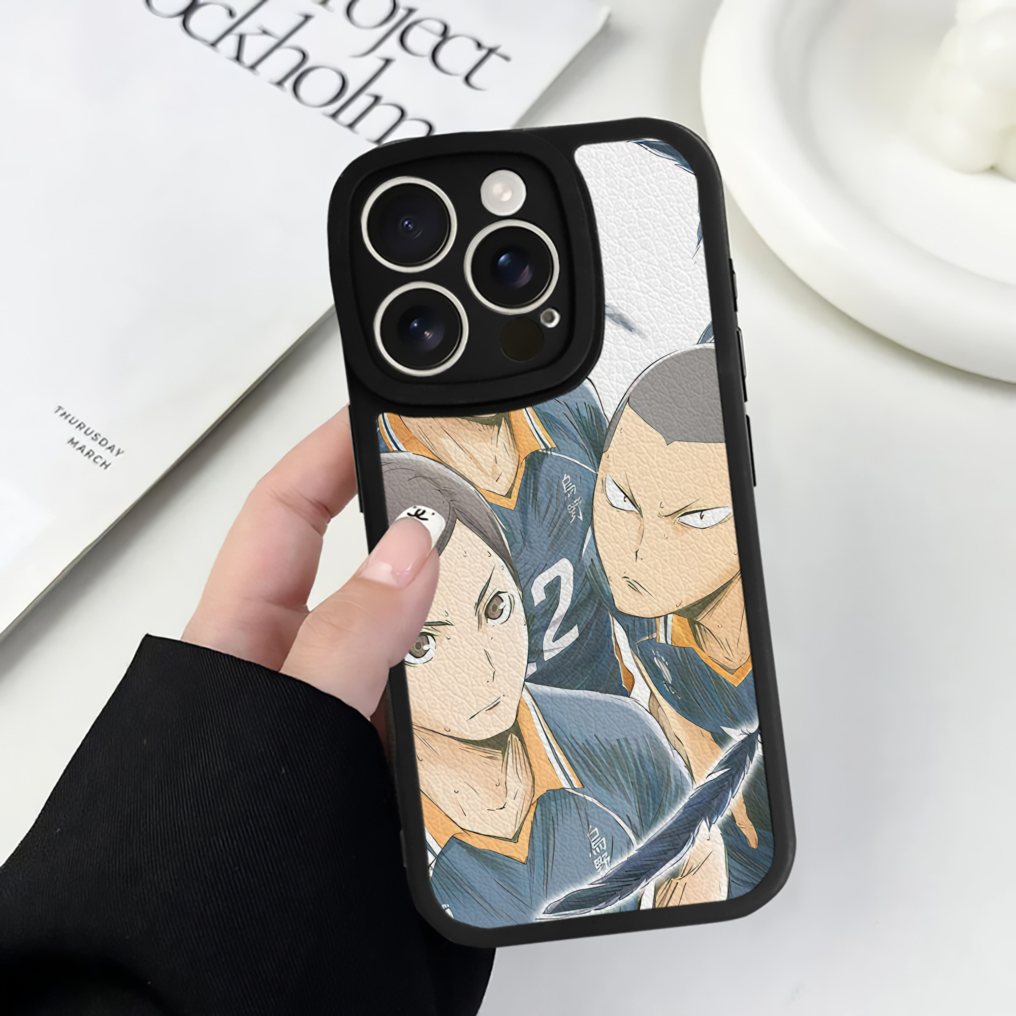 （画像用） ハイキュー!! Haikyu!! 【iPhone 16シリーズ対応】シリコンスマホケース（レザー調） 材質：シリコン